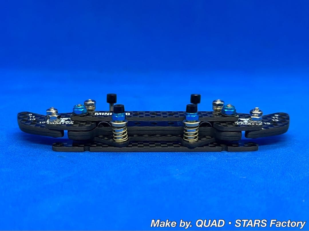 【ミニ四駆・MS用】2軸ATピボットバンパー＋段下げ3mm厚加工【ブルー】