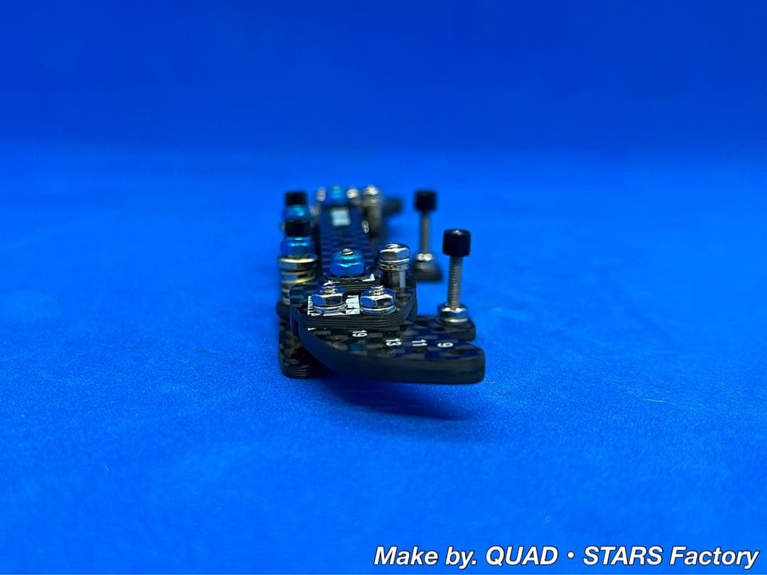 【ミニ四駆・MS用】2軸ATピボットバンパー＋段下げ3mm厚加工【ブルー】