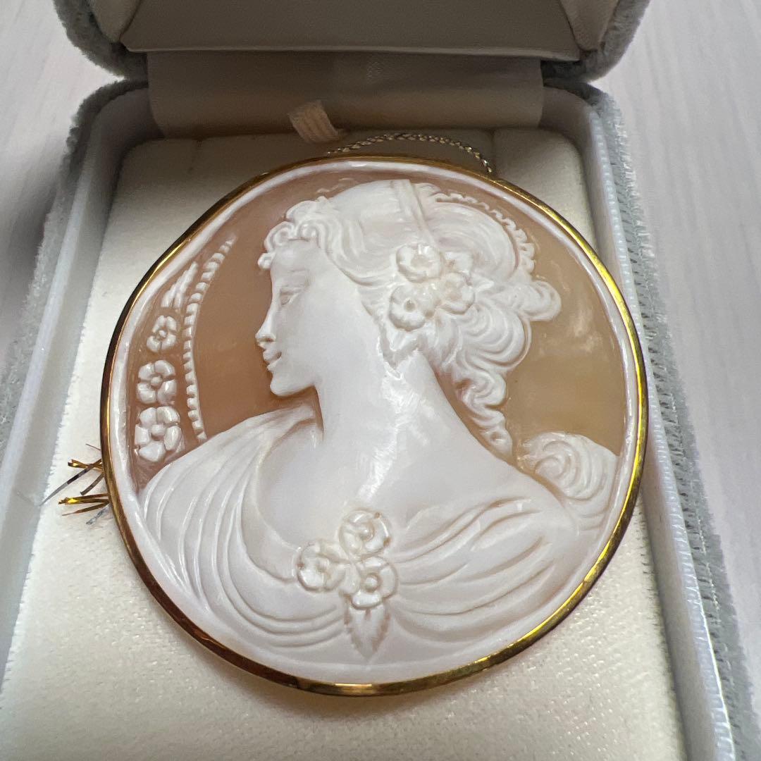 カメオ　ブローチk18 アンティーク