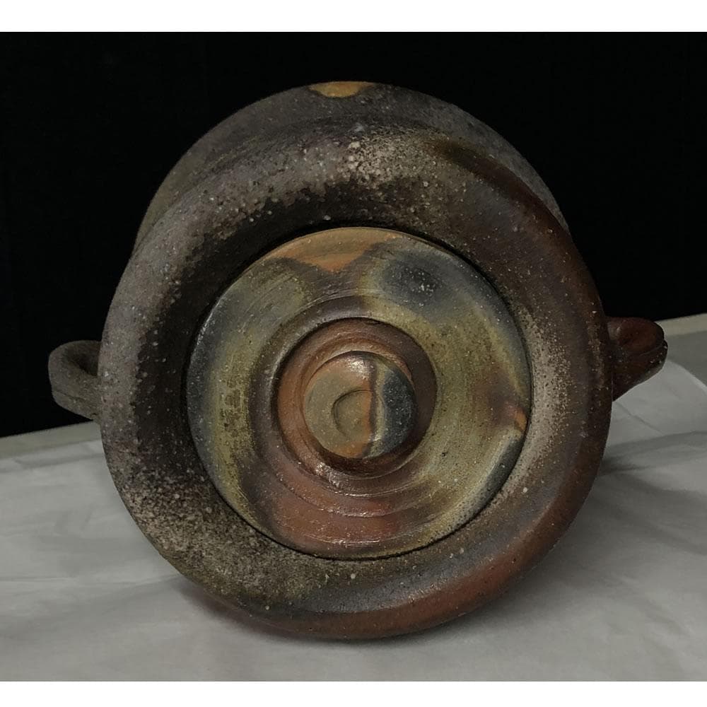 F1126 小西陶蔵 備前焼 耳付 水指 共箱 茶道具