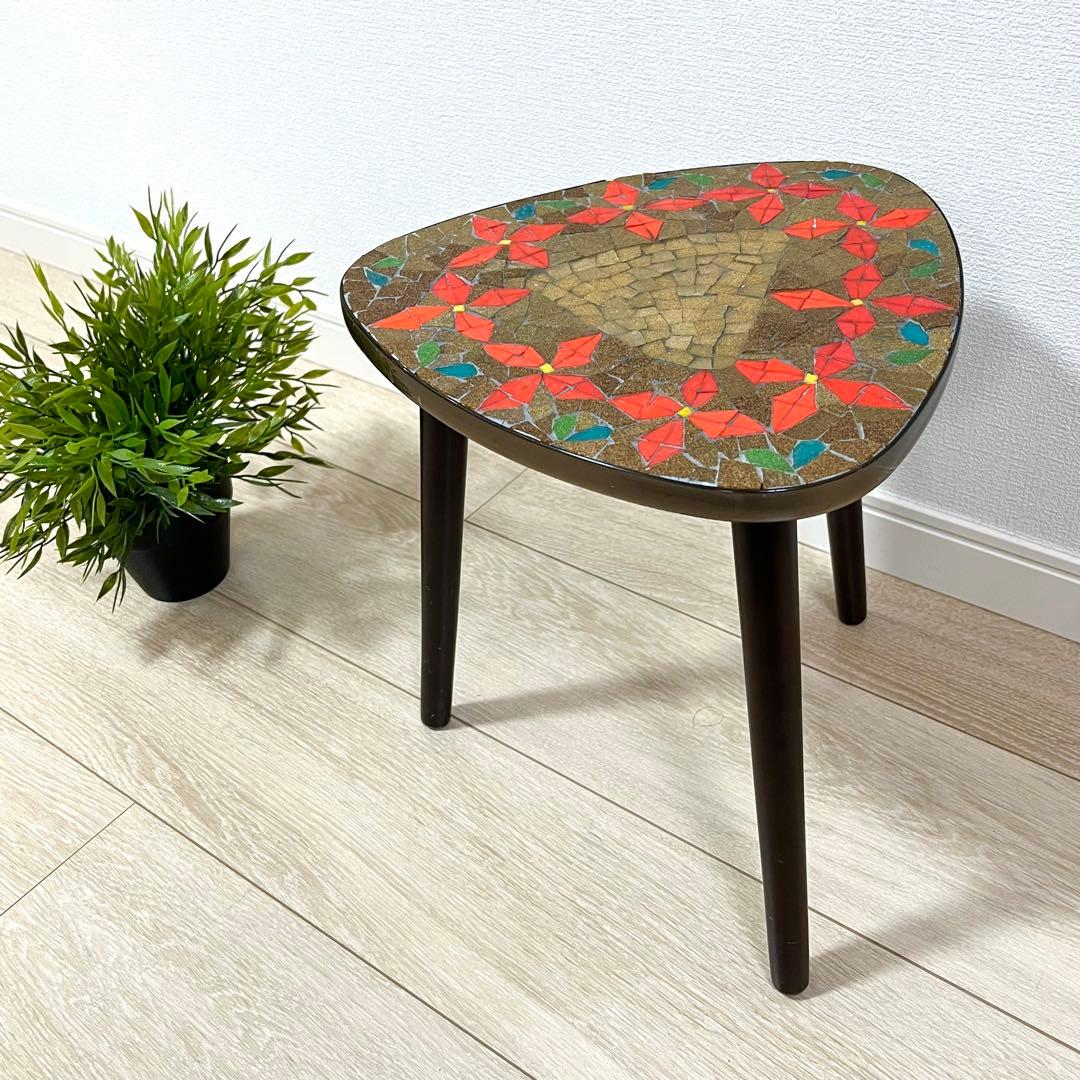 す16【ビンテージ】レトロデザインがかわいいタイルテーブル Japan