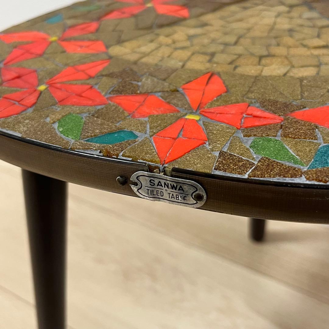 す16【ビンテージ】レトロデザインがかわいいタイルテーブル Japan