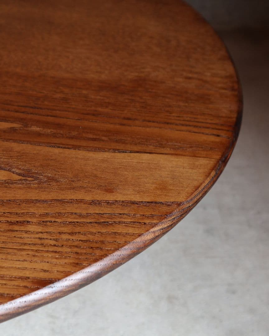 最終値下げ　キハダ材の小ぶりな丸ちゃぶ台　古道具 古家具 ローテーブル