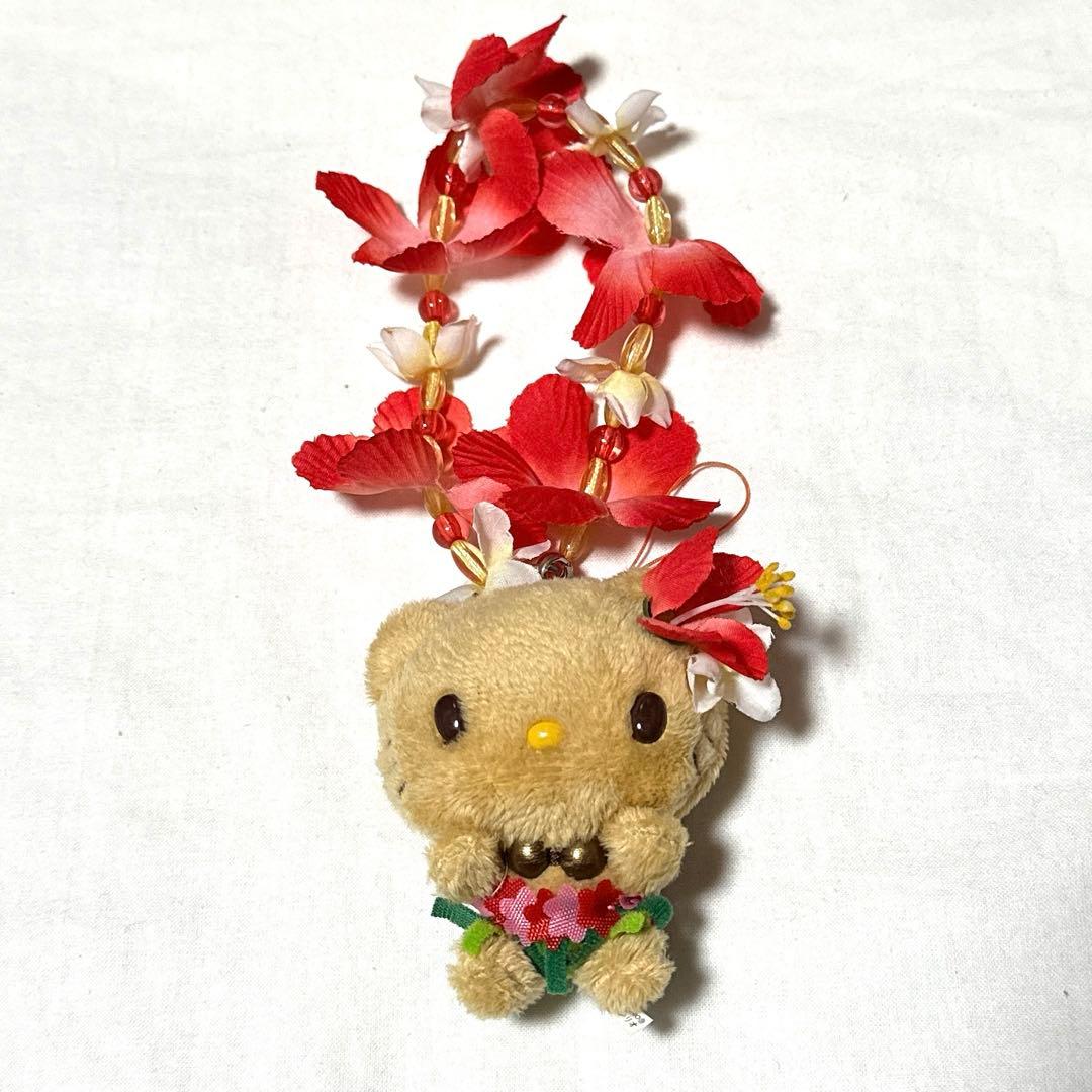 ハローキティ　ご当地キティ　日焼けキティ　トロピカル　ハイビスカス　ストラップ