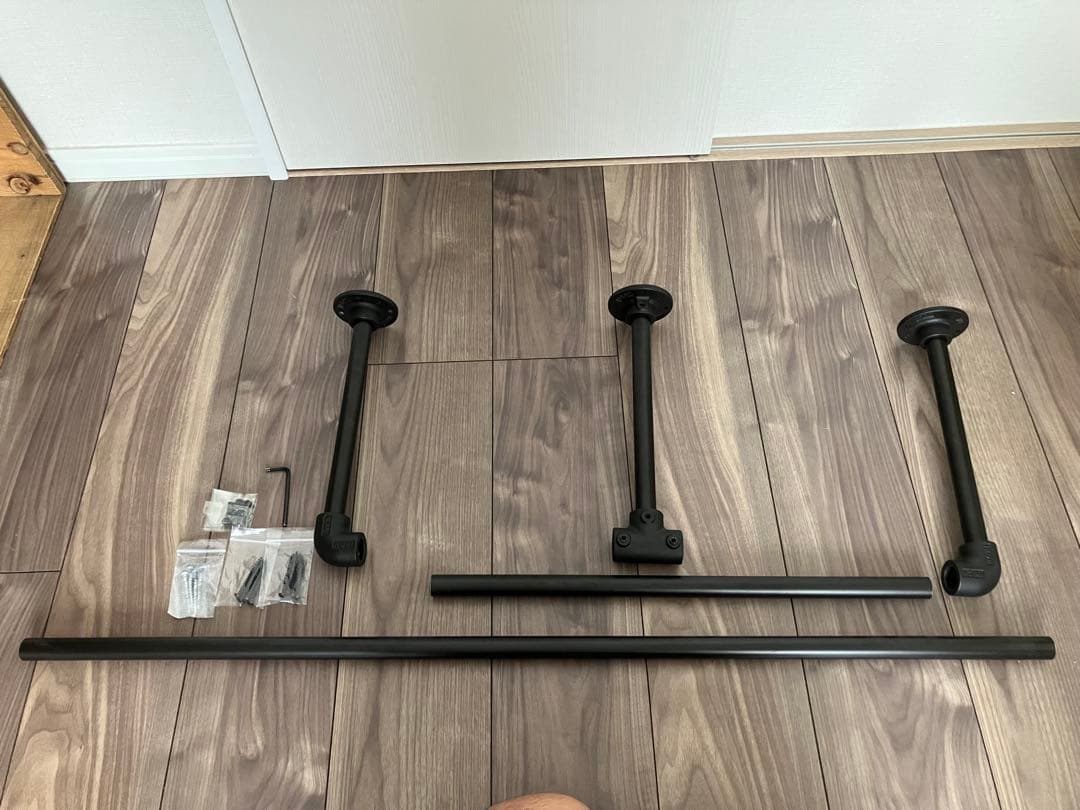 toolbox アイアンハンガーパイプ E型-天井吊セット H300 ブラック