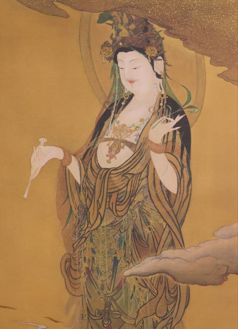 【複製】大塚工藝社 狩野芳崖 悲母観音 限定300部 絹本 掛軸 【MA704】