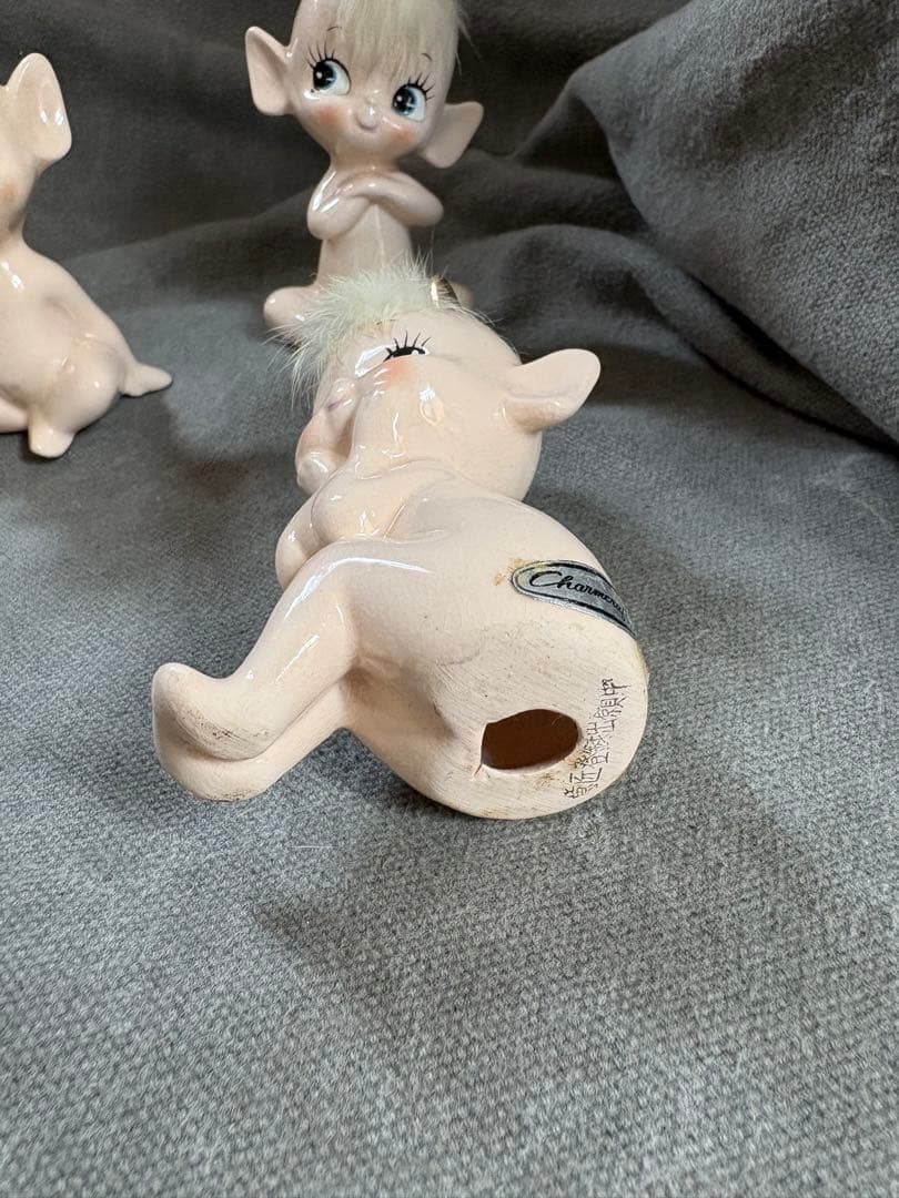 陶器製人形 3体セット　Vintage Rare Charmcraft