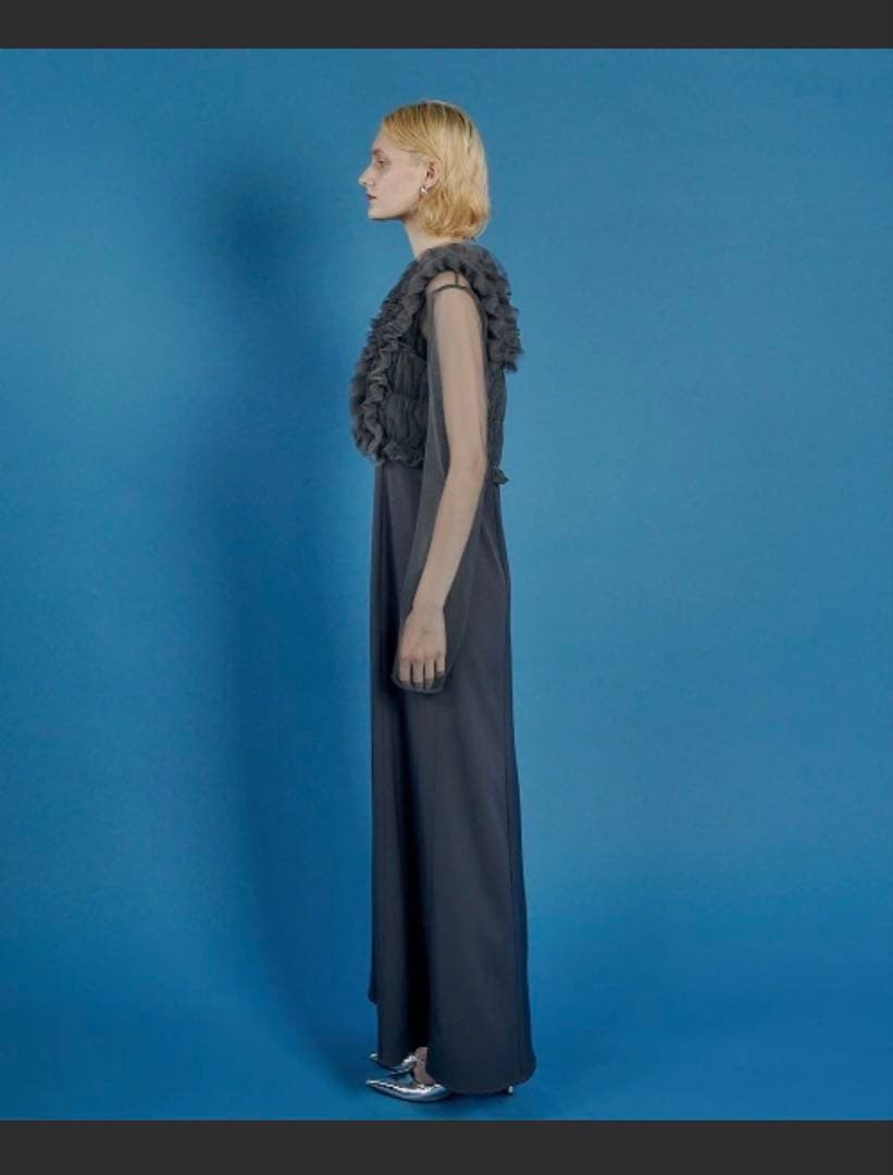 【美品】3wayフリルドレス blue オケージョン 結婚式 お呼ばれドレス