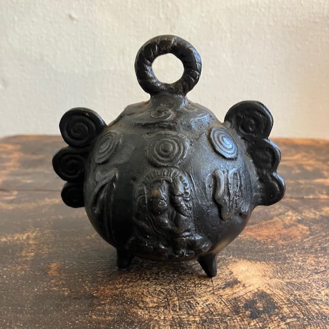 希少 古鈴 梵字 チベット 仏教美術 四足 古銅 密教 骨董 アンティーク