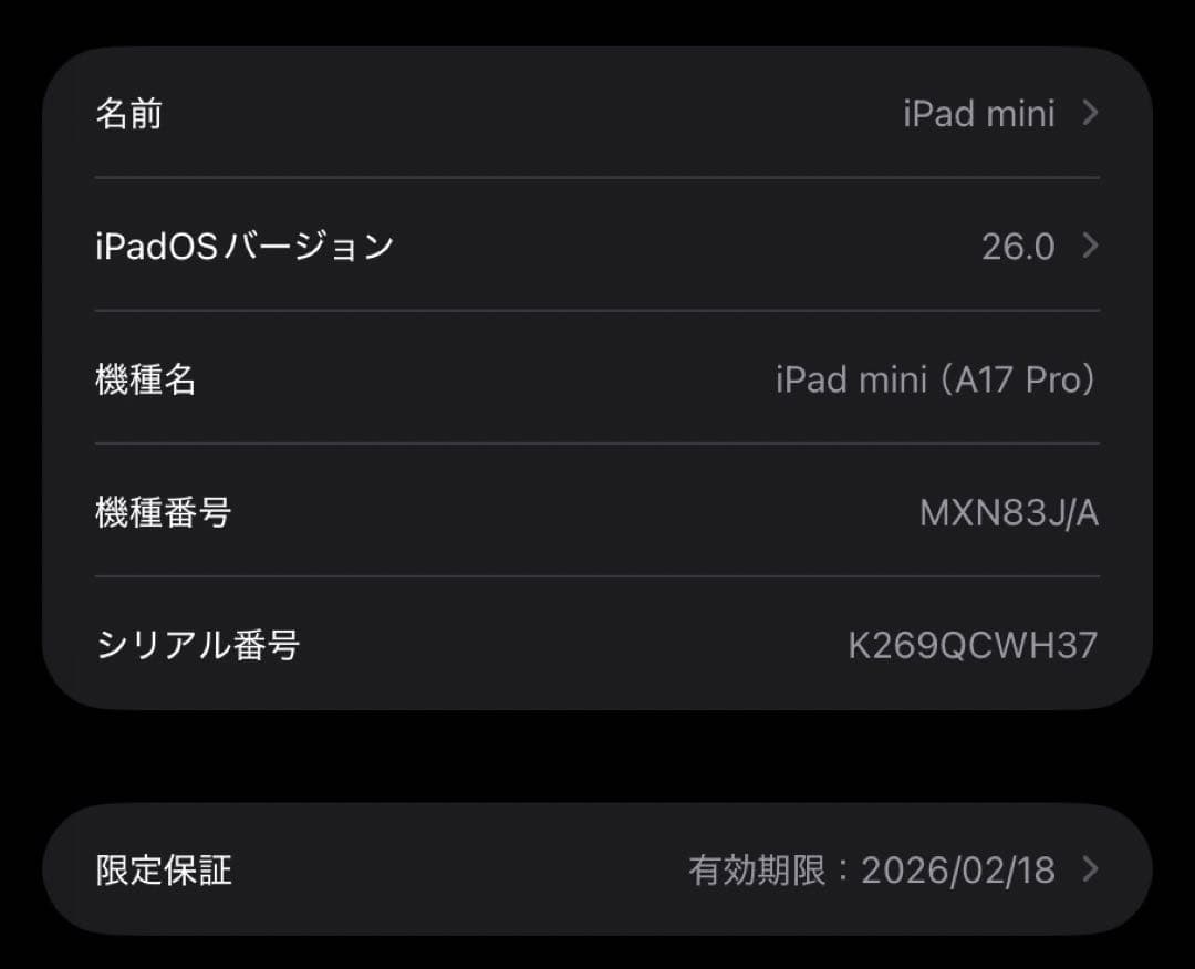 iPad mini 7 Wi-Fiモデル 128GB - スターライト