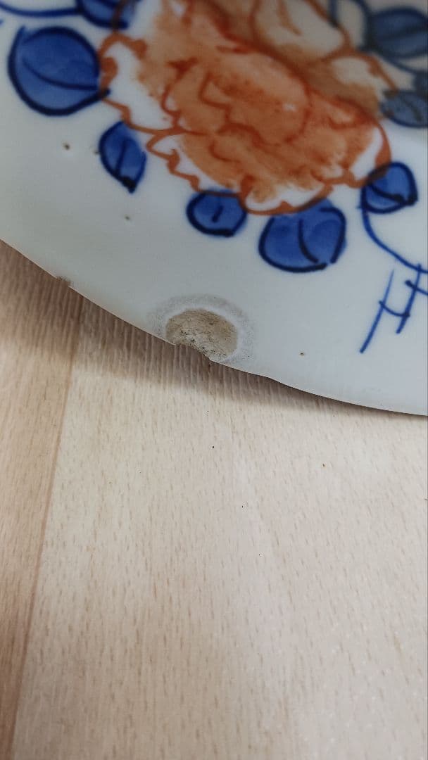 時代物古伊万里色絵錦手金襴手金彩【雲龍鳳凰？鷺図】大皿　冨貴長春　江戸期時代箱付