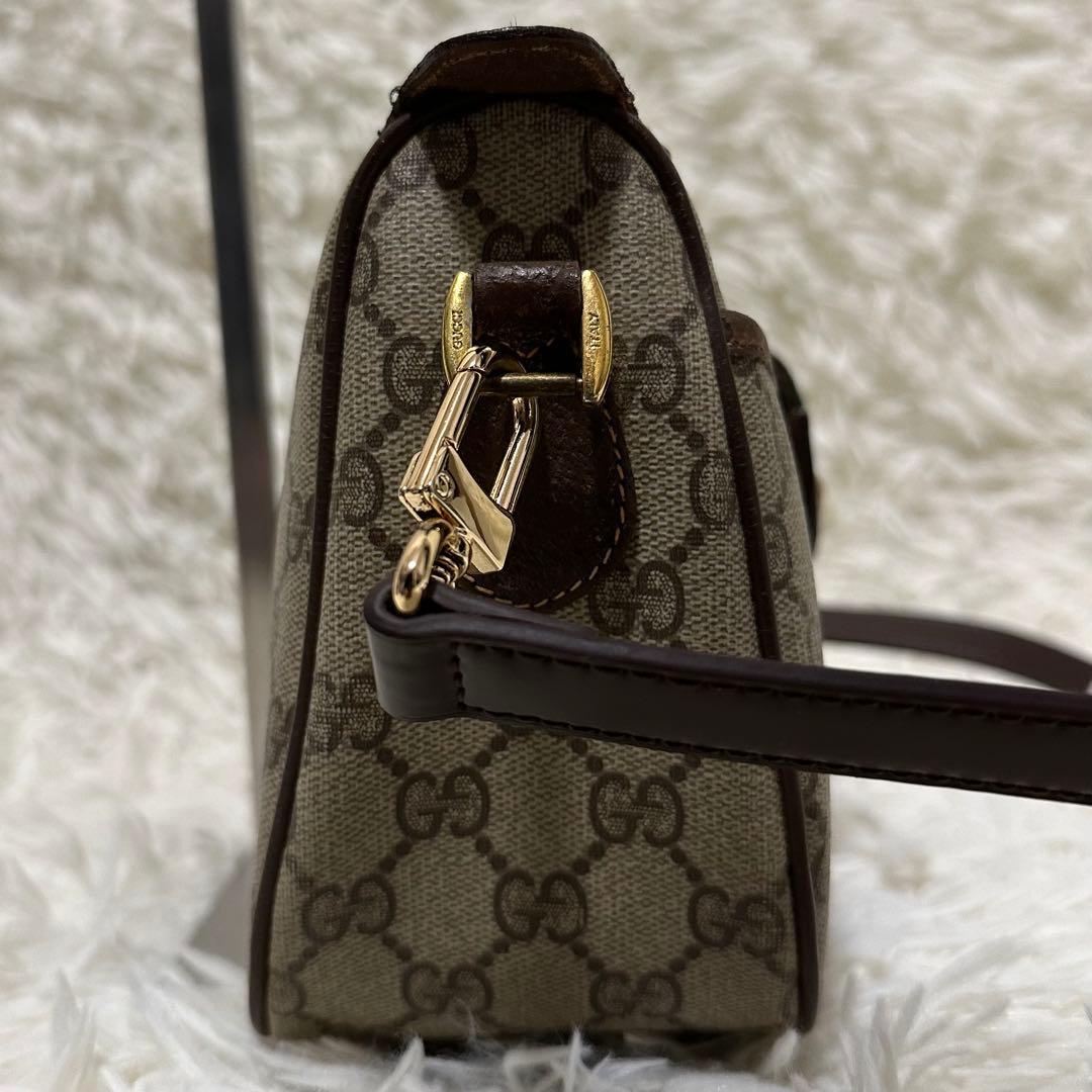 大容量 レア オールドグッチ GG 総柄 レザー ショルダーバッグ PVC ロゴ