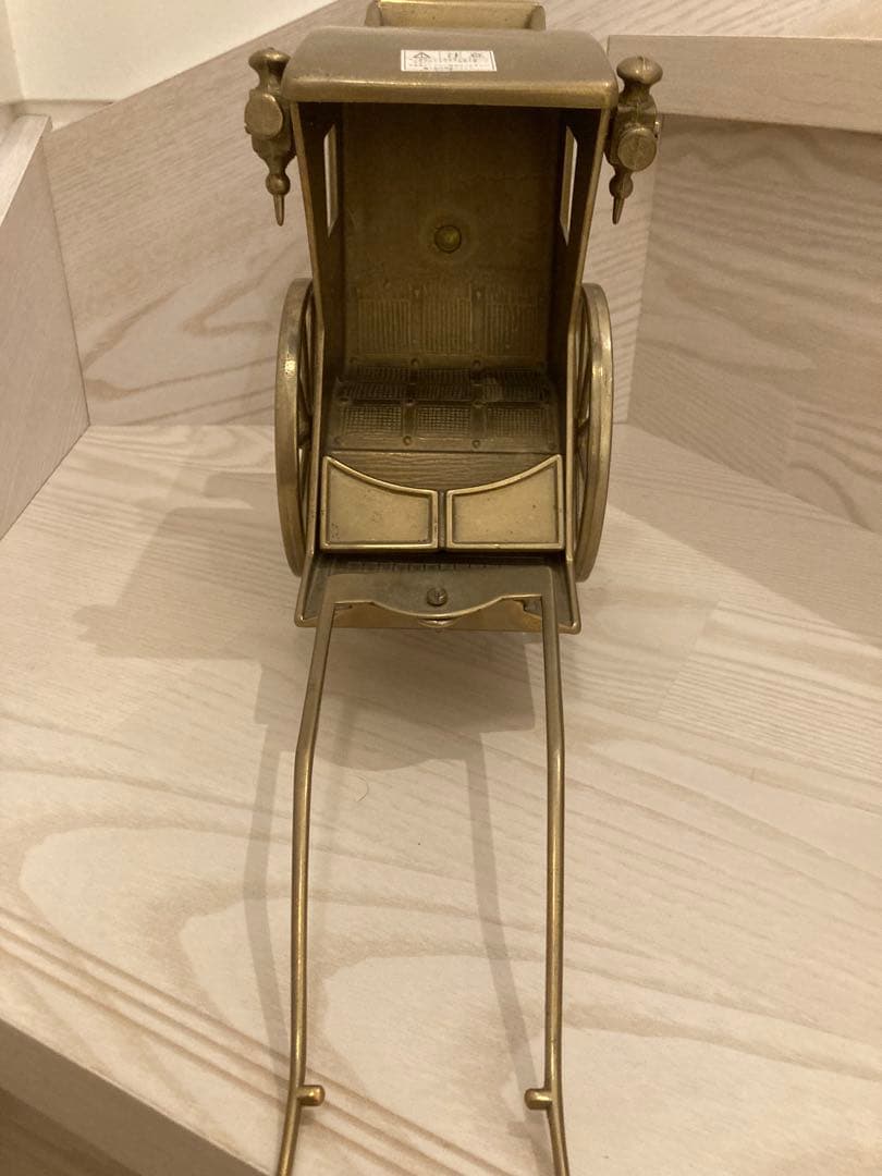 ヴィンテージ真鍮の置物、馬車を引く馬、真鍮の装飾、真鍮製