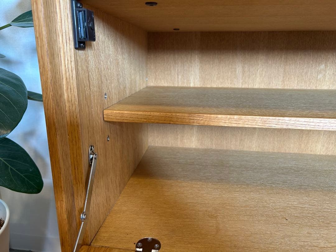 関家具 木製キャビネット W70×D40×H70 ガラス扉付き