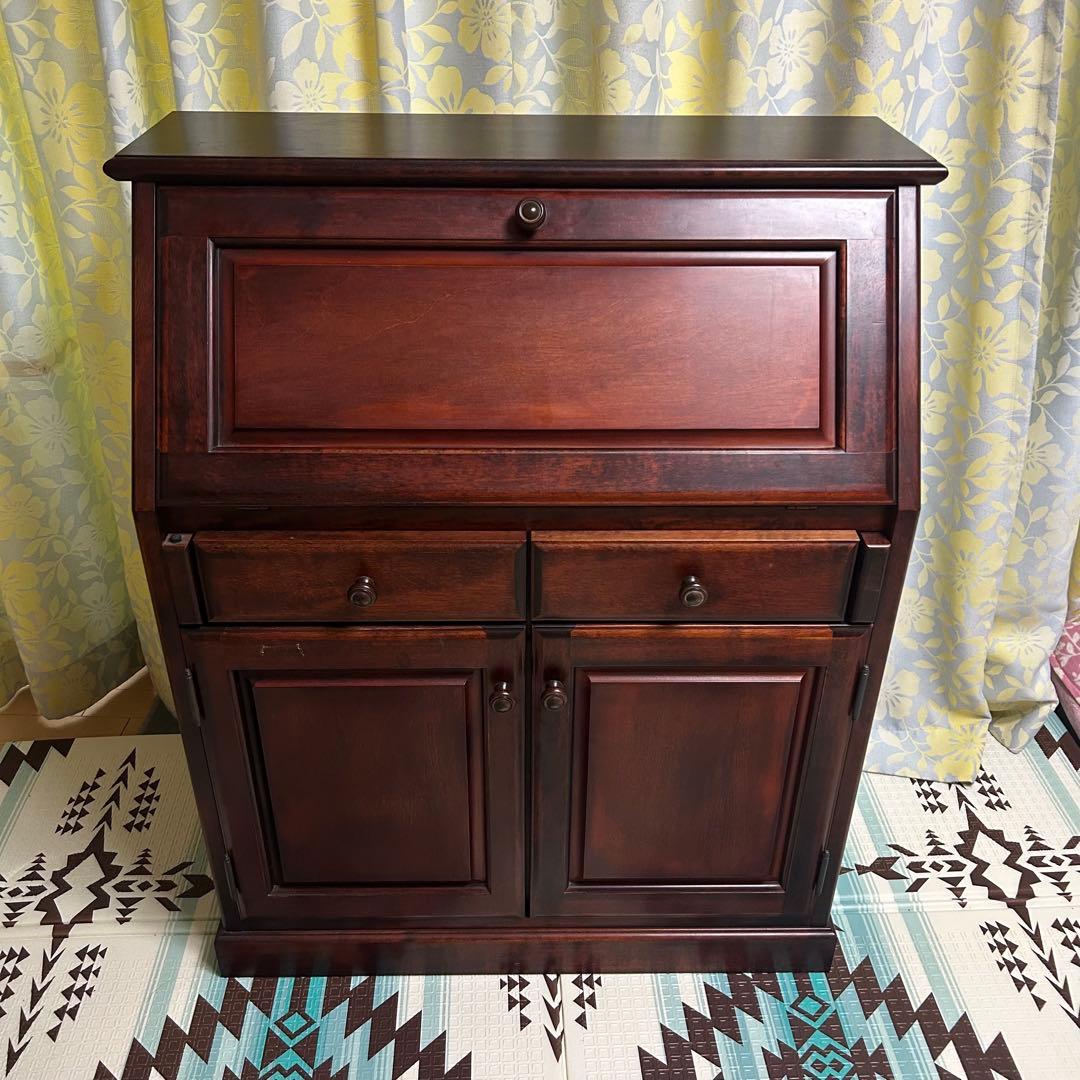 蝦夷民芸ライティングビューロー　美品　レトロ家具　アンティーク