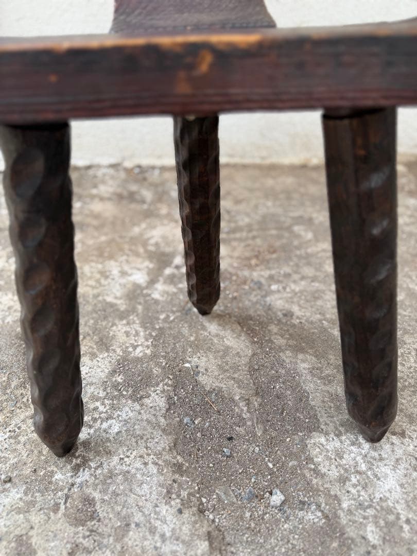 家具 Spanish Brutalist Chair in Wood, 1960s