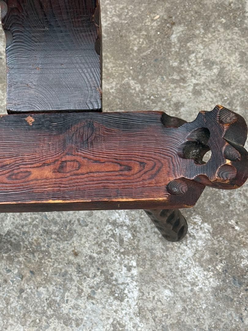 家具 Spanish Brutalist Chair in Wood, 1960s