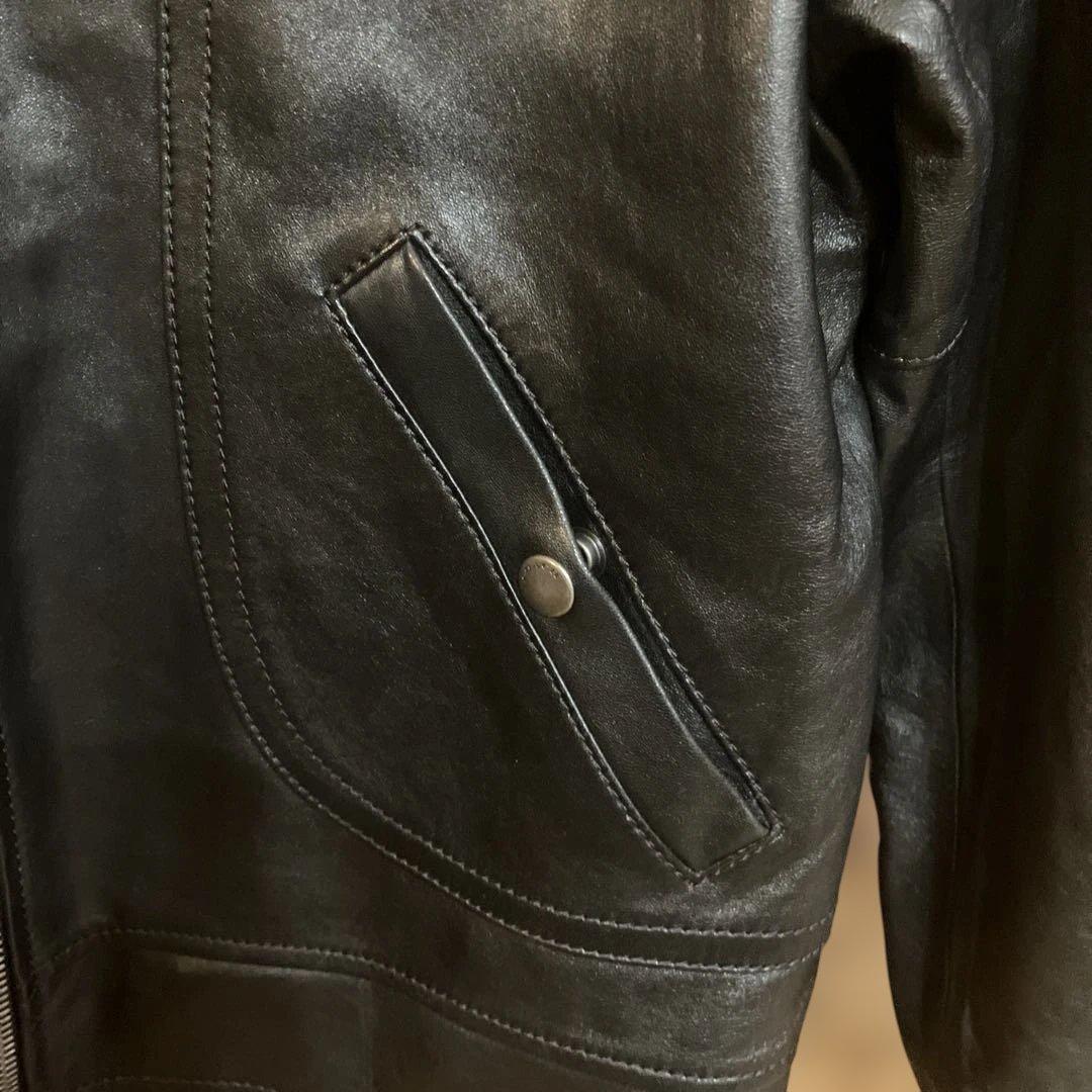 COACH Championコラボ ブラックレザーシングルライダースリバーシブル