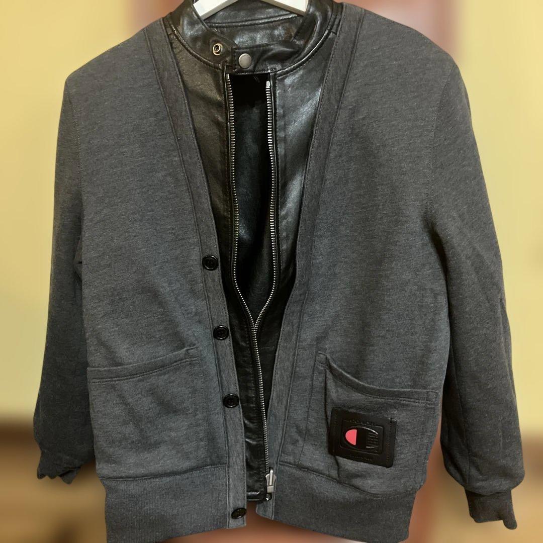 COACH Championコラボ ブラックレザーシングルライダースリバーシブル