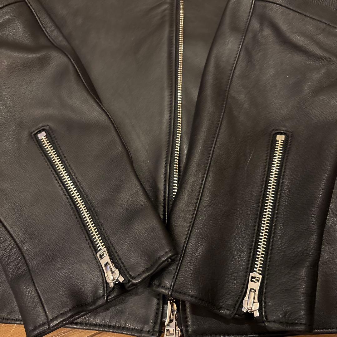 美品 リドム ライダースジャケット シングル シープスキン 希少Lサイズ 黒