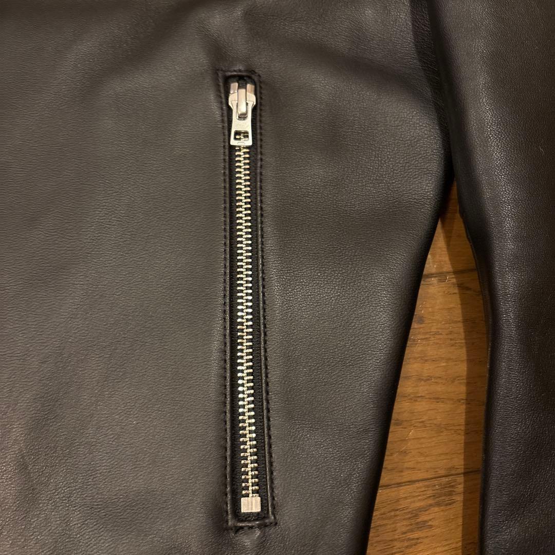 美品 リドム ライダースジャケット シングル シープスキン 希少Lサイズ 黒