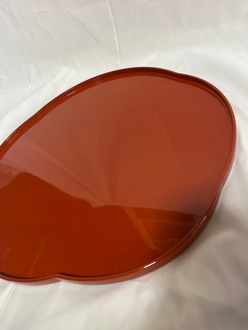 輪島塗 卓上膳 梅型 洗朱 5枚セット 漆器 桐箱