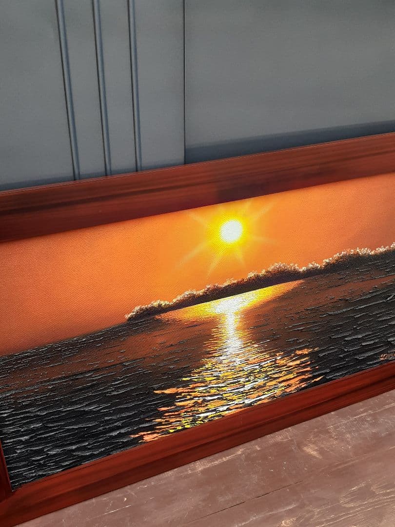 油絵　大きめ　アート　サンセット