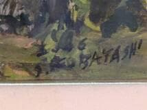 【真作】絵画　油彩4号　緑陰の水路閣　穏やかな光と影を描く風景油彩画　W7