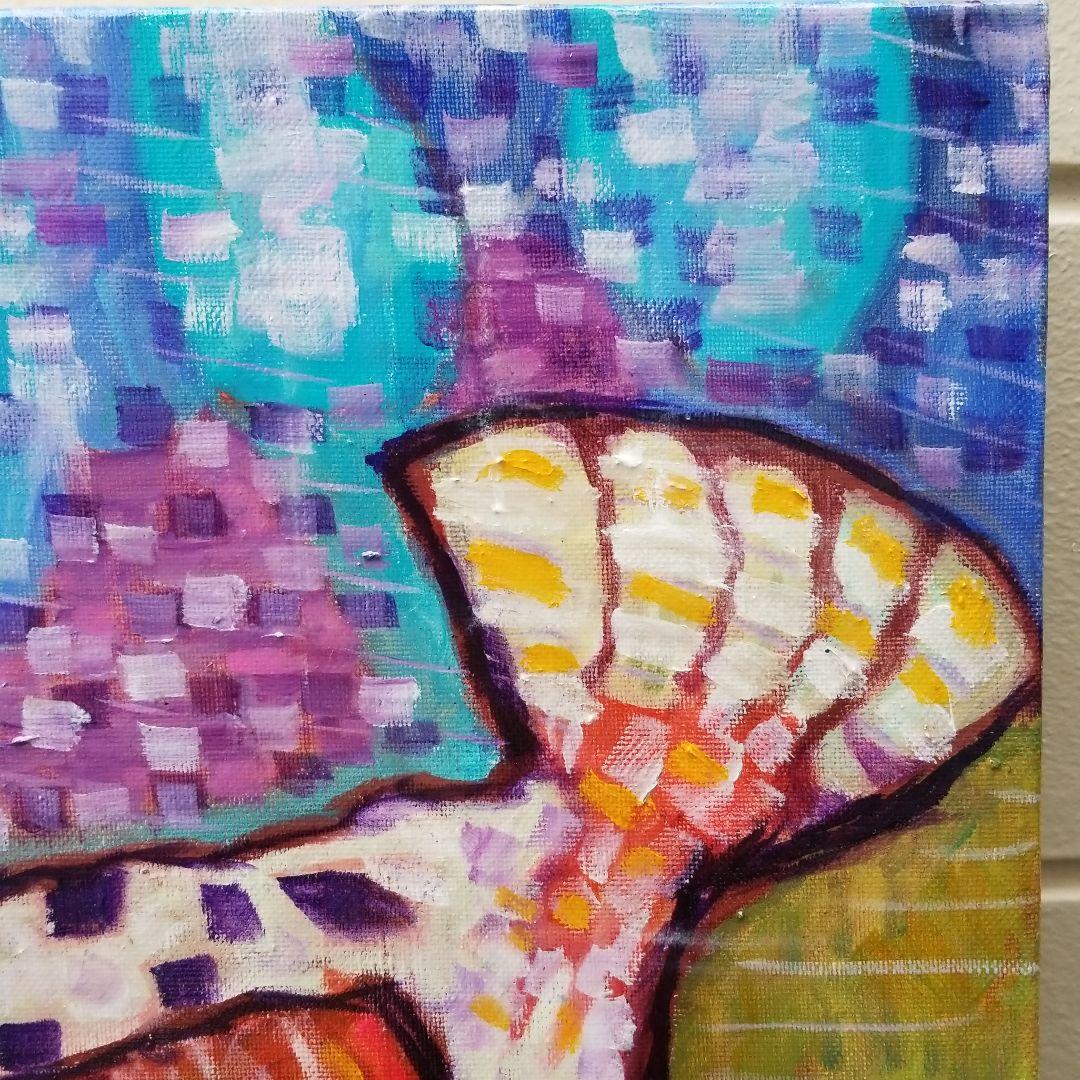 キャンバス油絵　 専用　ごきげんなめんどり♪♪　2