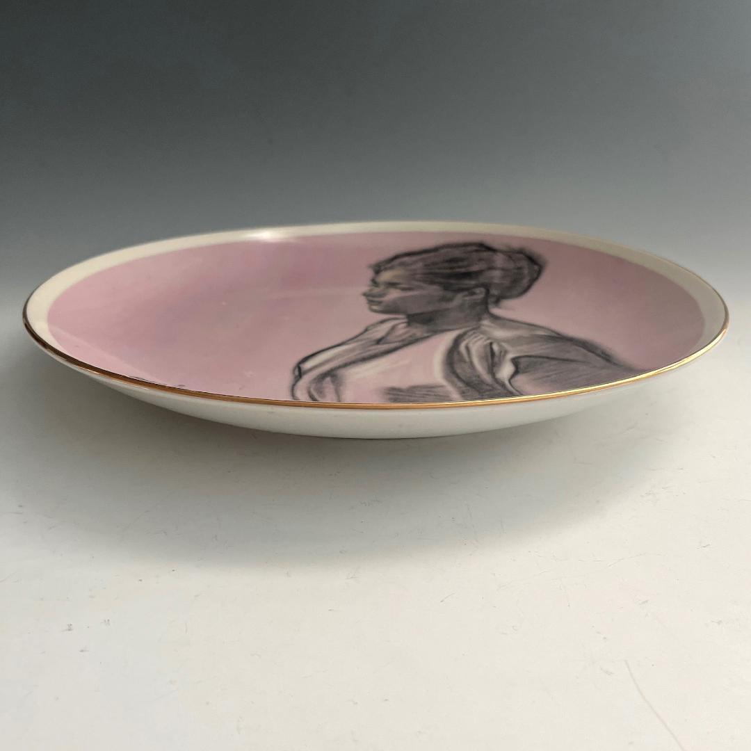 初荷 小磯良平 飾り皿 美人画 女性画 陶器 人物 婦人 Narumi SN21