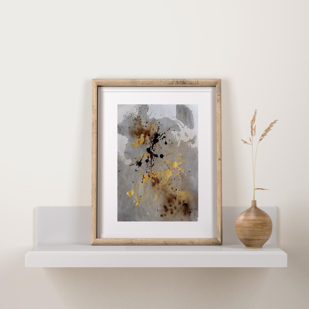 【新品額装付】抽象画　モダンアート　新築祝い　開業祝い　結婚祝い　誕生祝い