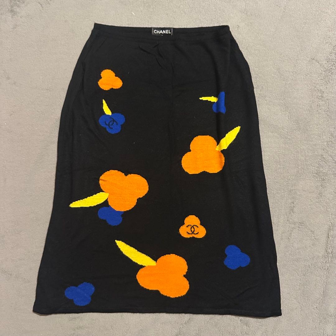 CHANEL 花柄タイトスカート 38