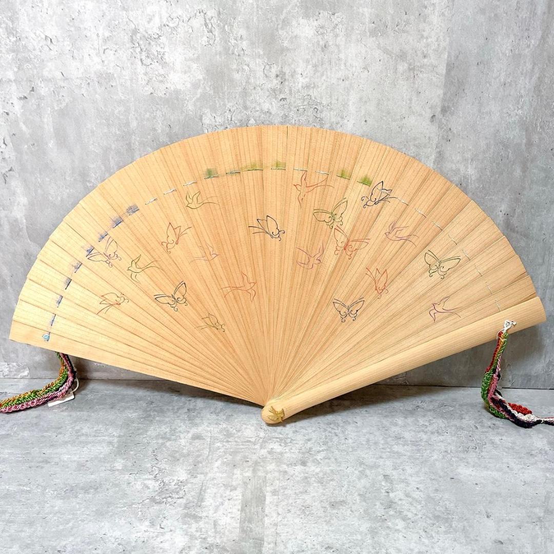 宮脇賣扇庵 美也古扇 檜扇 松 京扇子 古扇子 桧扇 袙扇 木製 手彩色 宮中