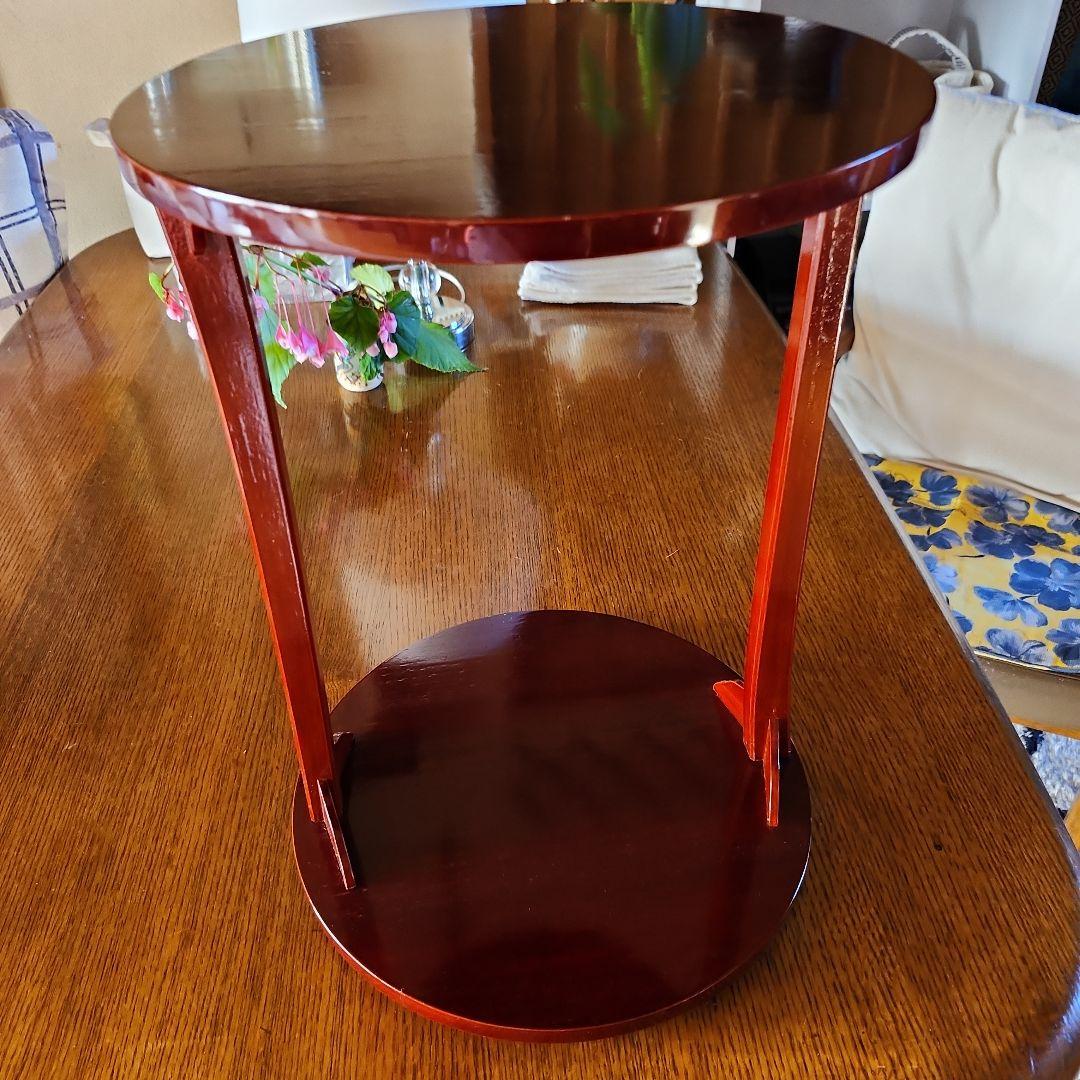 茶道具　丸卓　漆塗り