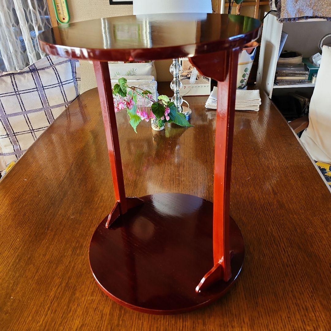 茶道具　丸卓　漆塗り