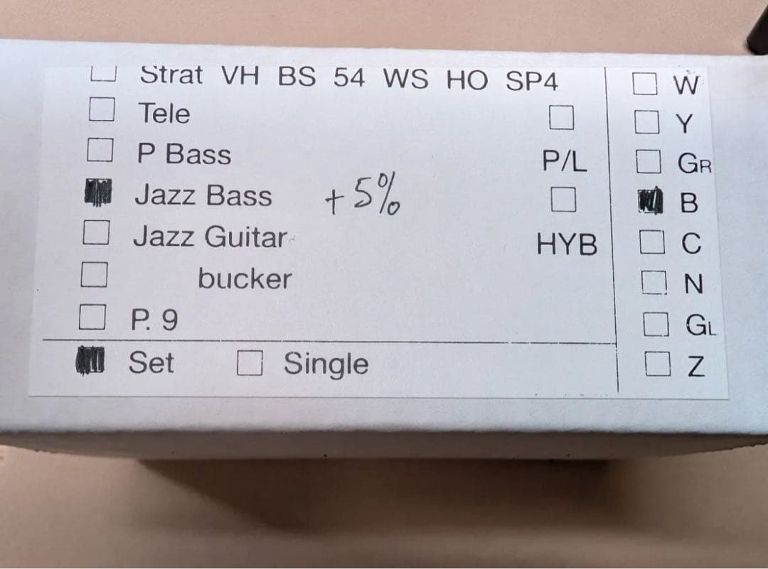 ベース Lindy Fralin Jazz Bass +5% Overwound Set