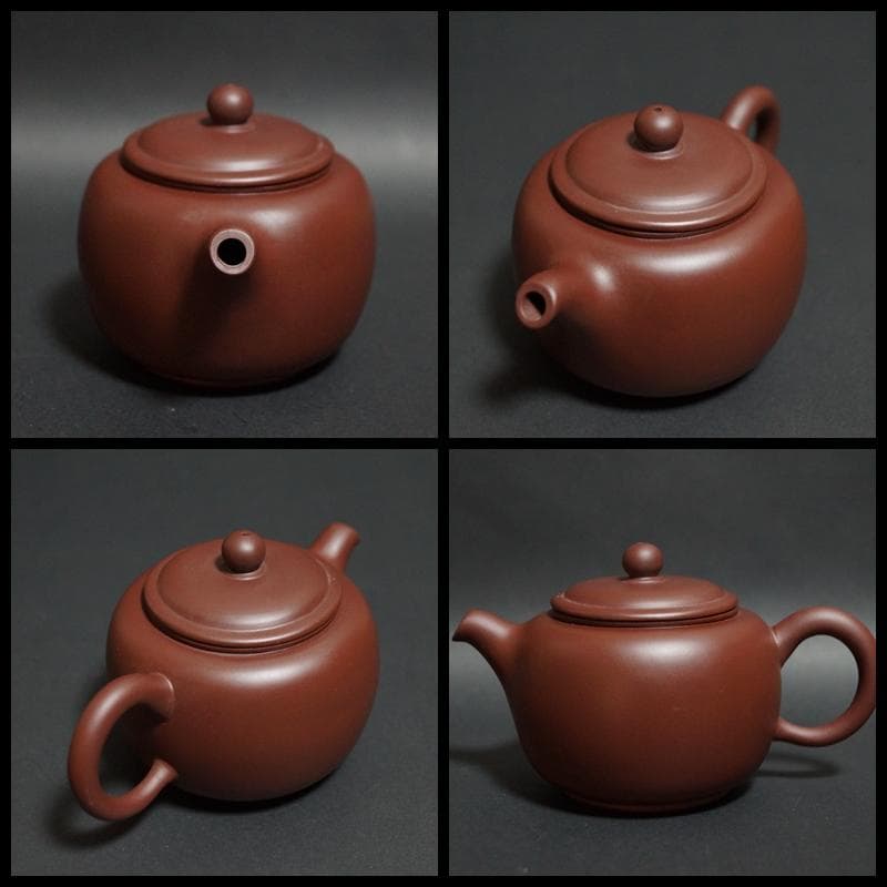 煎茶道具 中国宜興 匏尊壺 紫砂壺 在銘 老泥使用 朱泥 急須茶器 茶道具