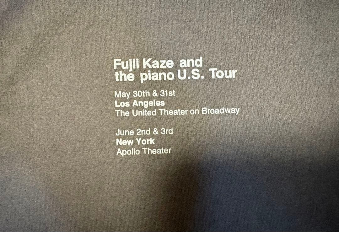 藤井風 USツアーＴシャツ 半袖 黒 XL