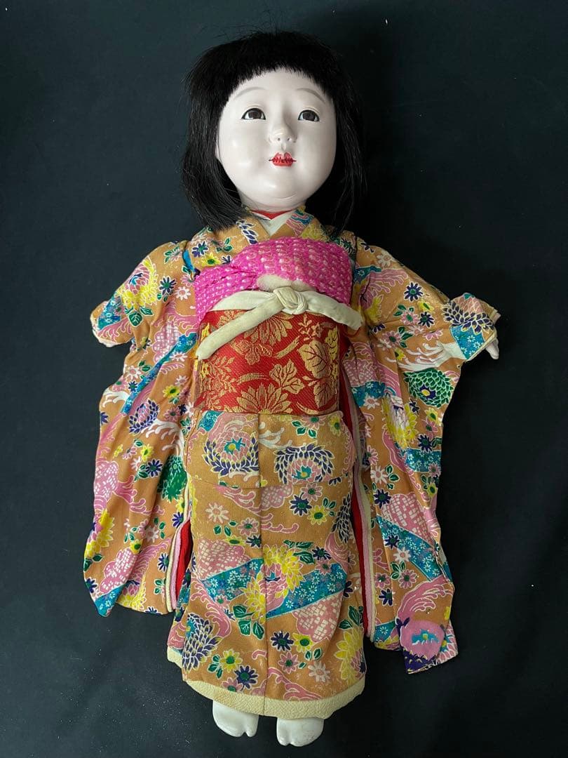 市松人形　抱き人形　アンティーク　古玩具　愛　松風　レトロ　ビスクドール