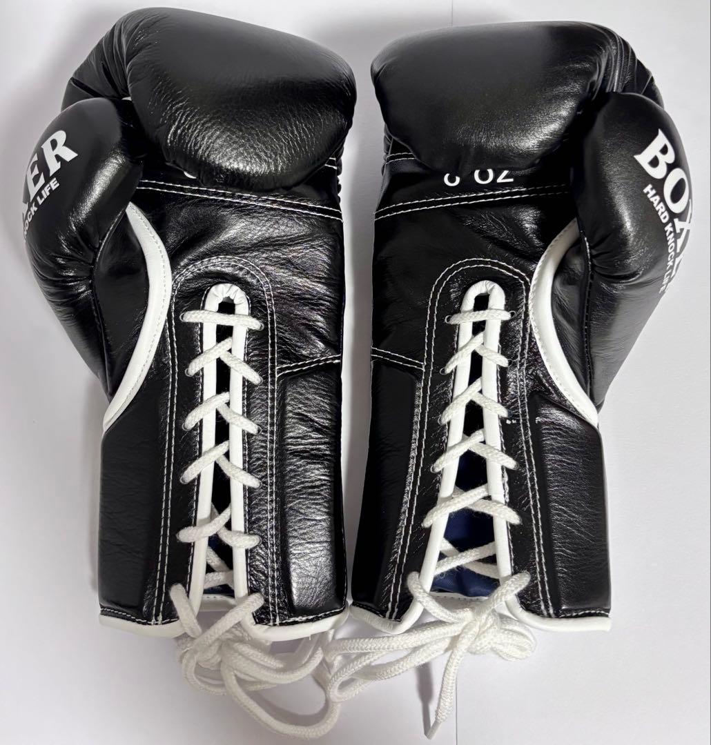 （値下げ）ISAMI BOXER 試合用 ボクシンググローブ 8oz 紐式　黒