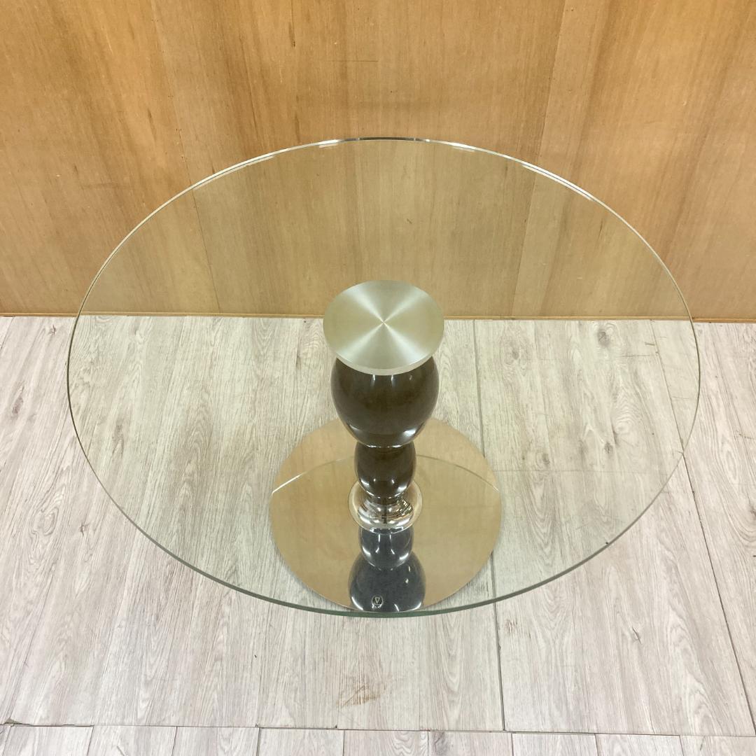 バロッサバレンティ スペイン ダイニングテーブル　ガラス丸テーブル