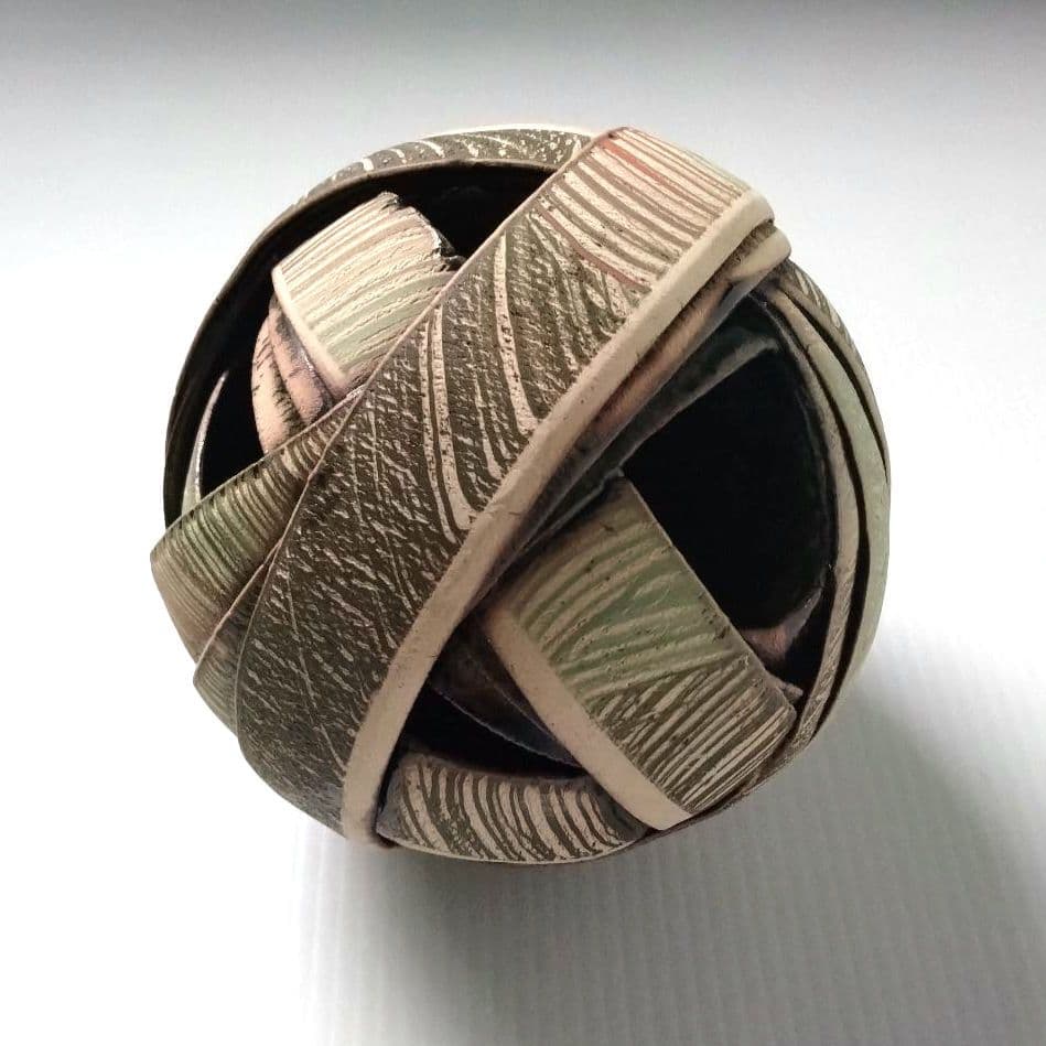 陶芸家 アーグネス・フス 「無限」 花器 フラワーベース 陶器 アート作品 希少