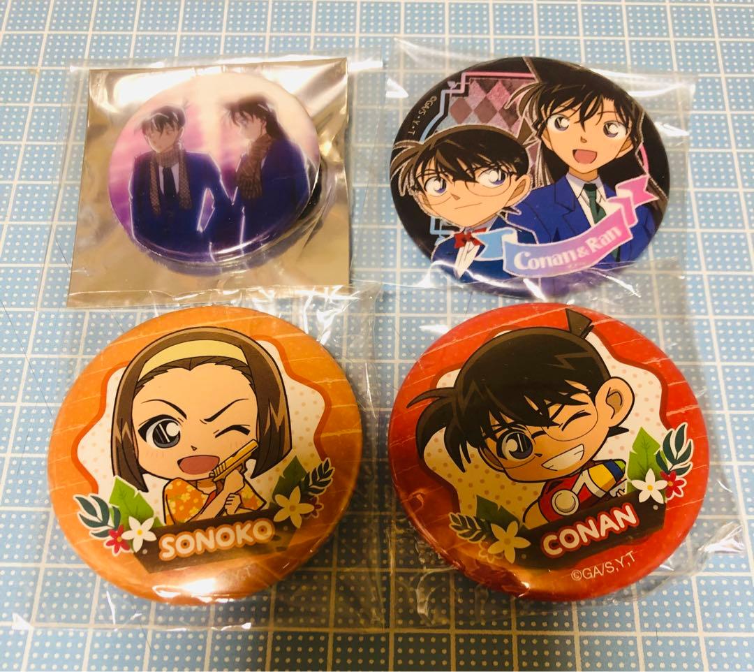 名探偵コナン CD特典 非売 缶バッジ 新一&蘭