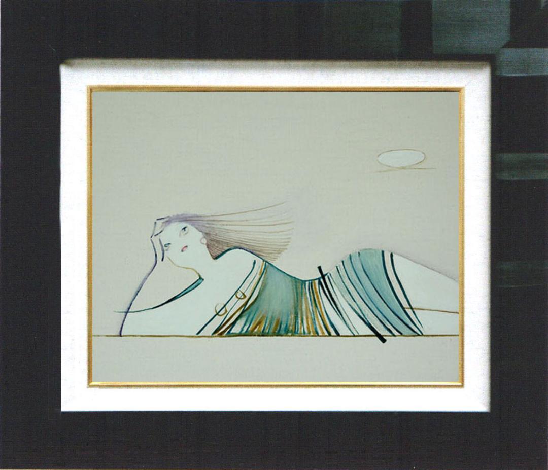 油絵 菅家令子 絵 絵画 インテリア 額付(銀) F3-041114 人物 女性