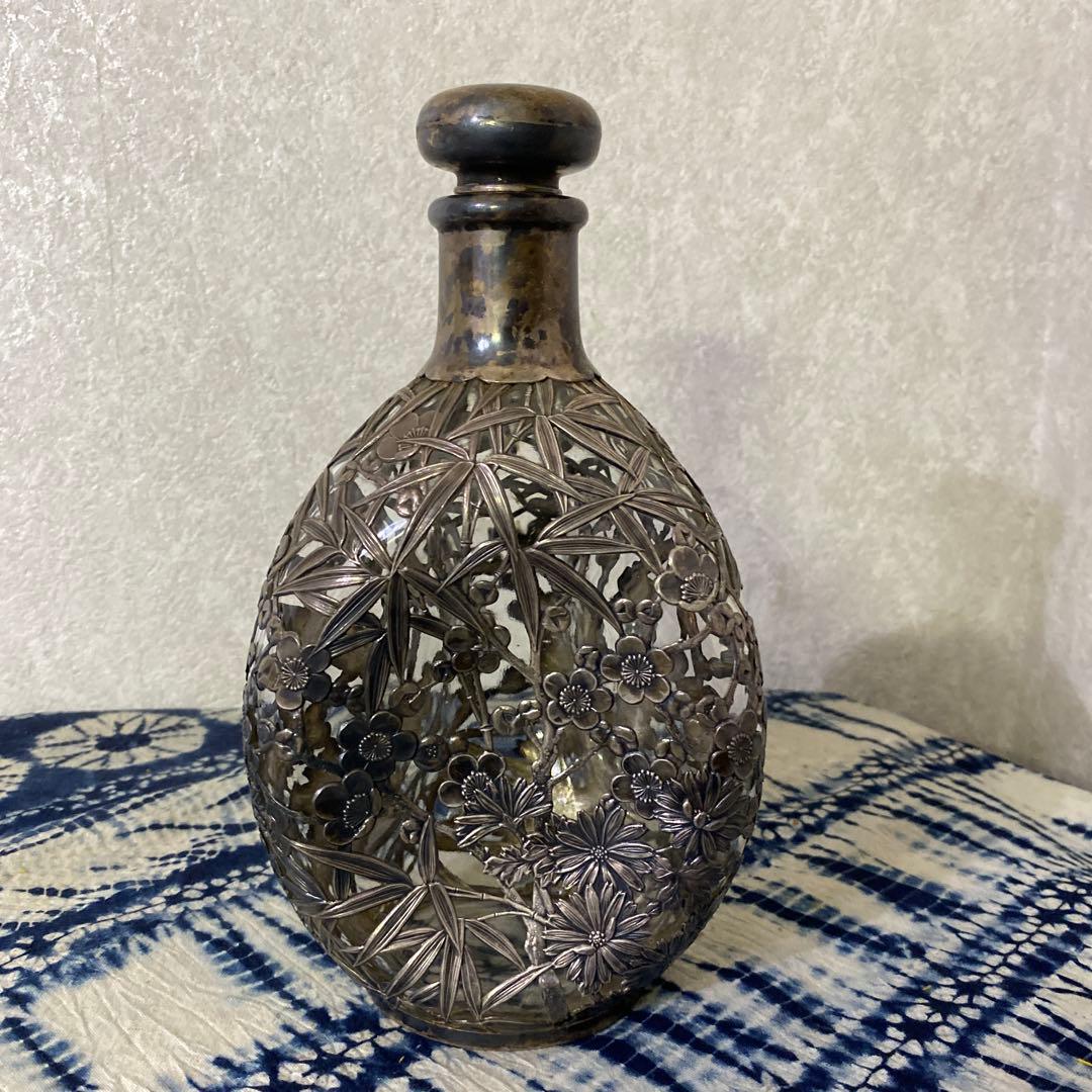 純銀　三越　デキャンタ　ガラス
