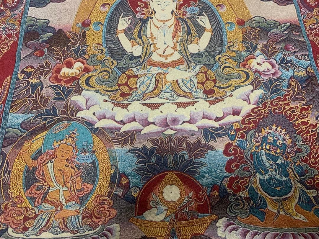 仏教美術　仏画　600mm × 900mm チベット　タンカ　仏像唐物骨董　掛軸