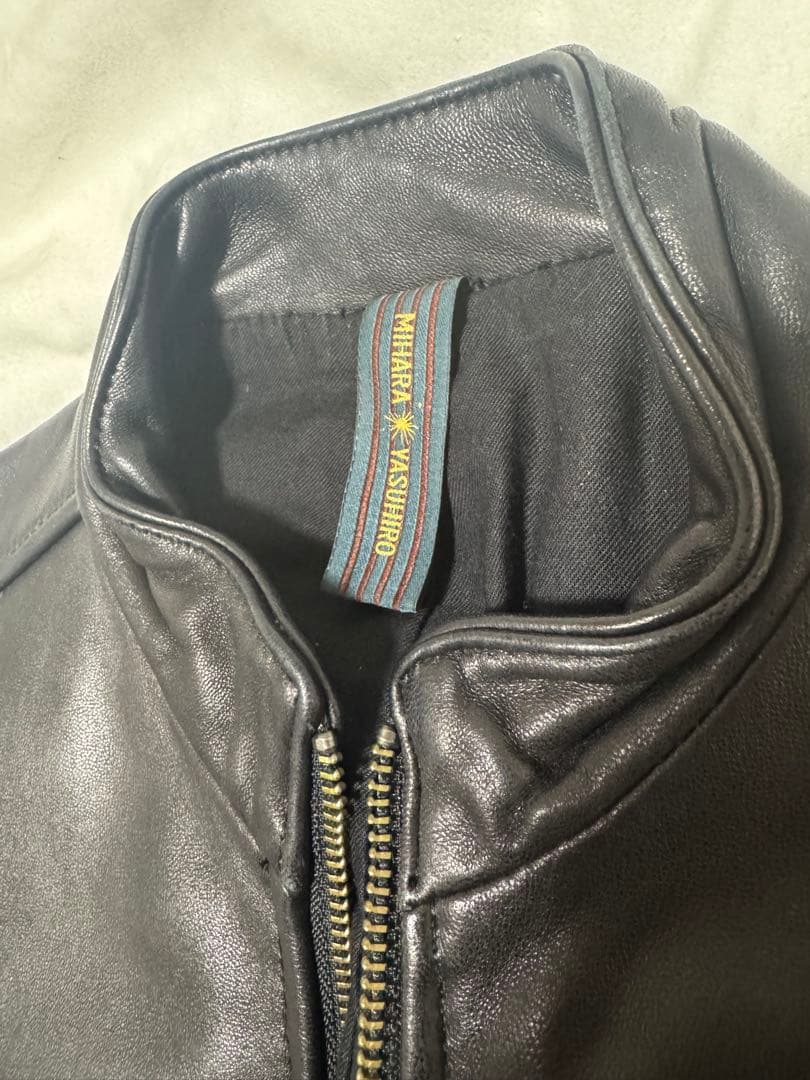 MIHARA YASUHIRO 黒 レザーシングルライダースジャケット