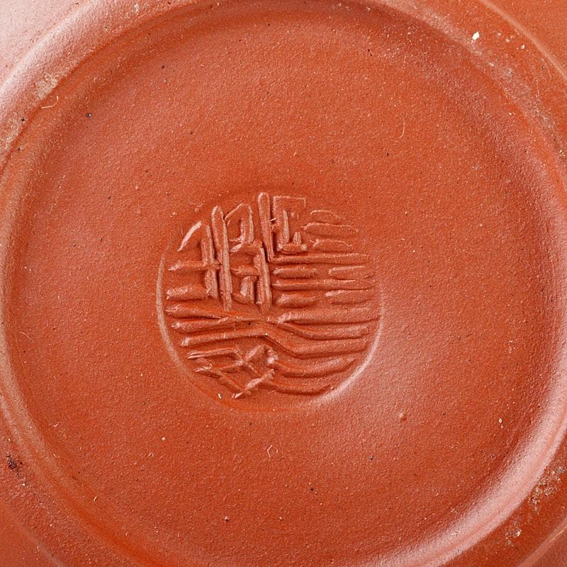 中国　紫砂　朱泥　竹文　急須　茶壷　在銘　N　R6382