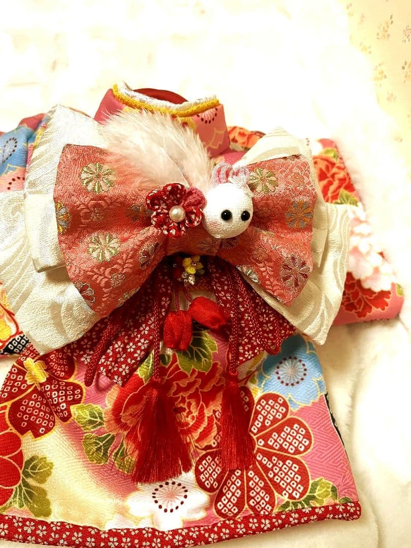 ☆*花柄ピンク着物☆*　犬服　犬服用お着物