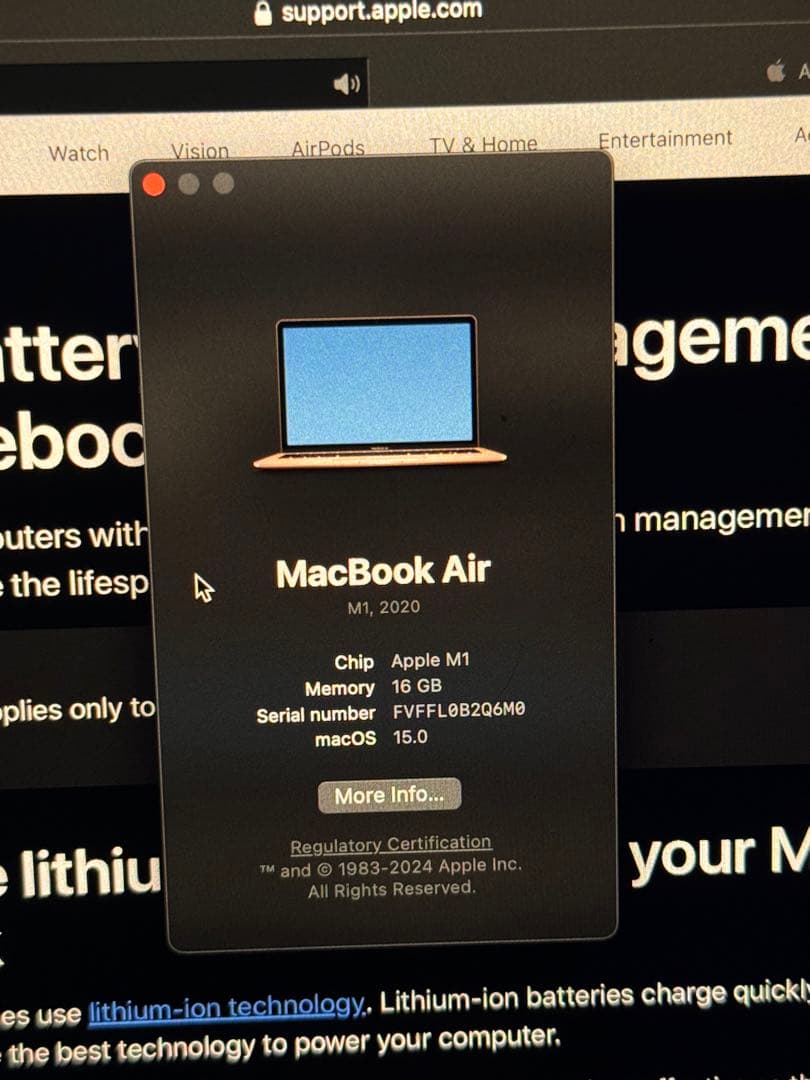 MACBOOK AIR M1 2020 GOLD 16メモリ (美品)